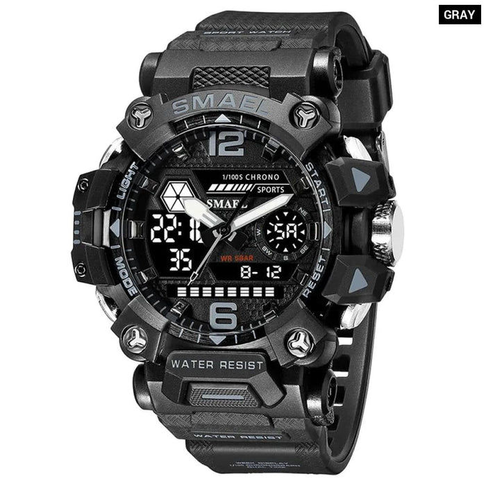Men 50m Waterproof Sports Military Digital 8072 Dual