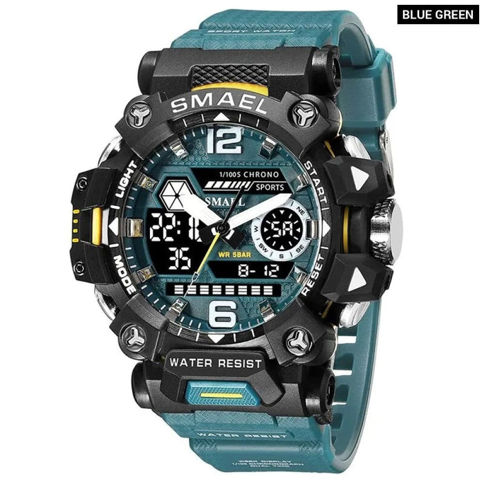 Men 50m Waterproof Sports Military Digital 8072 Dual