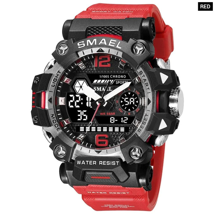 Men 50m Waterproof Sports Military Digital 8072 Dual