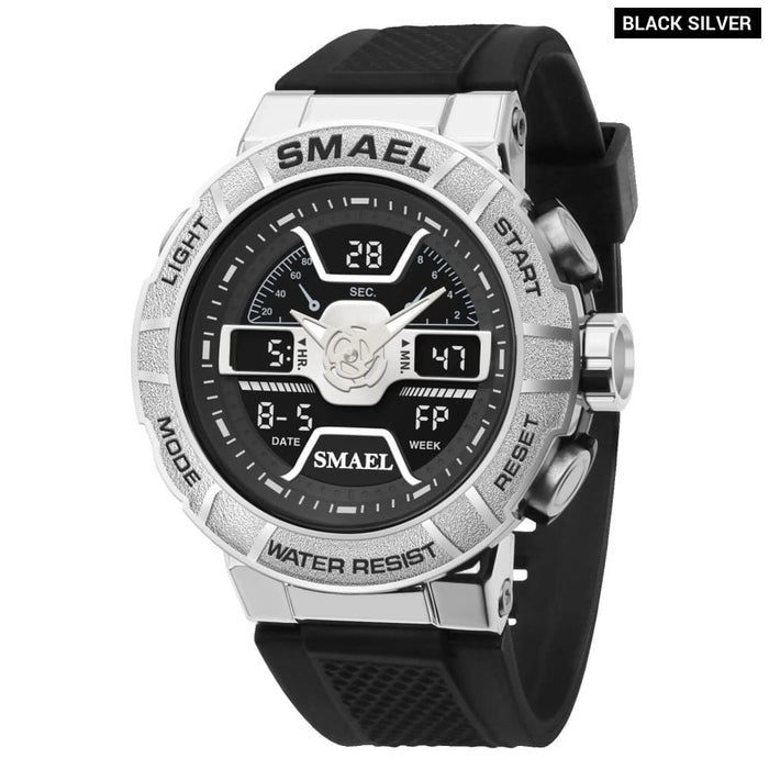 Men 50m Waterproof Sports Quartz Watch Led Back Light 8067