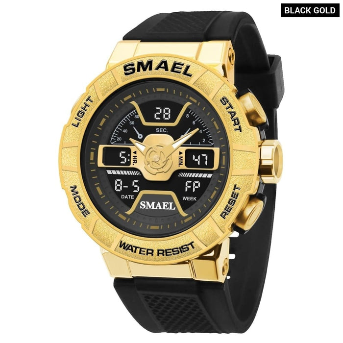 Men 50m Waterproof Sports Quartz Watch Led Back Light 8067