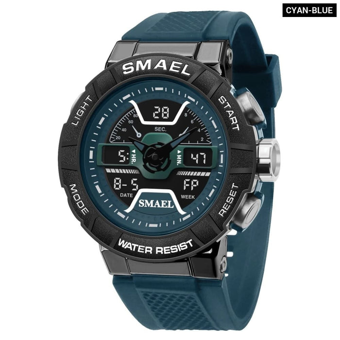 Men 50m Waterproof Sports Quartz Watch Led Back Light 8067