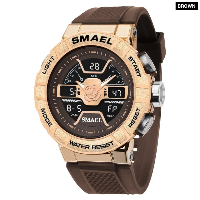 Men 50m Waterproof Sports Quartz Watch Led Back Light 8067