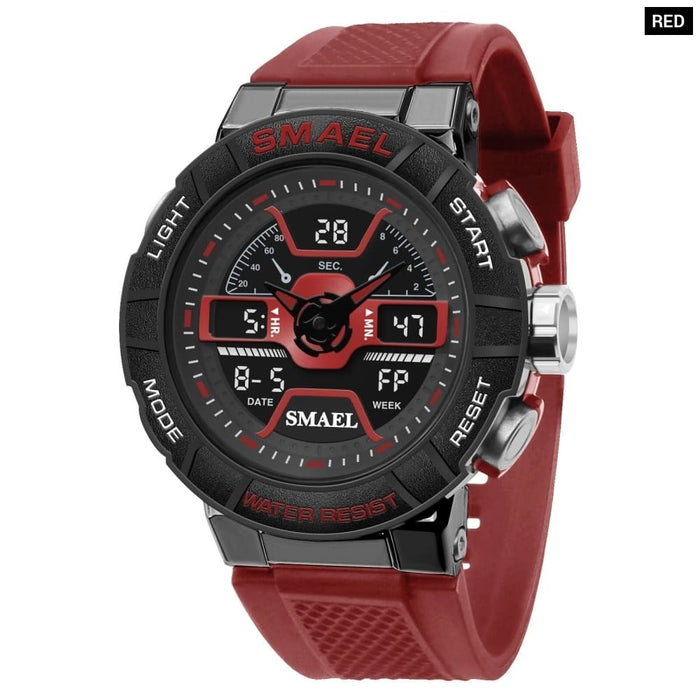 Men 50m Waterproof Sports Quartz Watch Led Back Light 8067