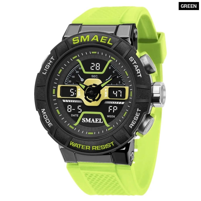 Men 50m Waterproof Sports Quartz Watch Led Back Light 8067