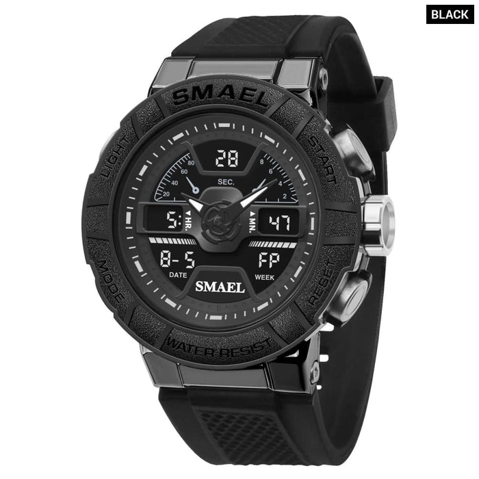 Men 50m Waterproof Sports Quartz Watch Led Back Light 8067