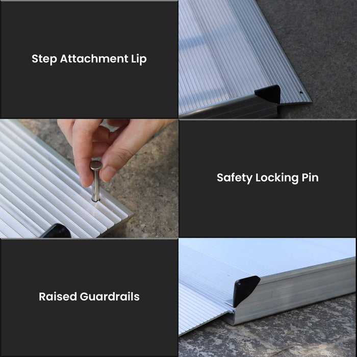 6Ft Portable Aluminium Mobility Threshold Access Wheelchair Ramp