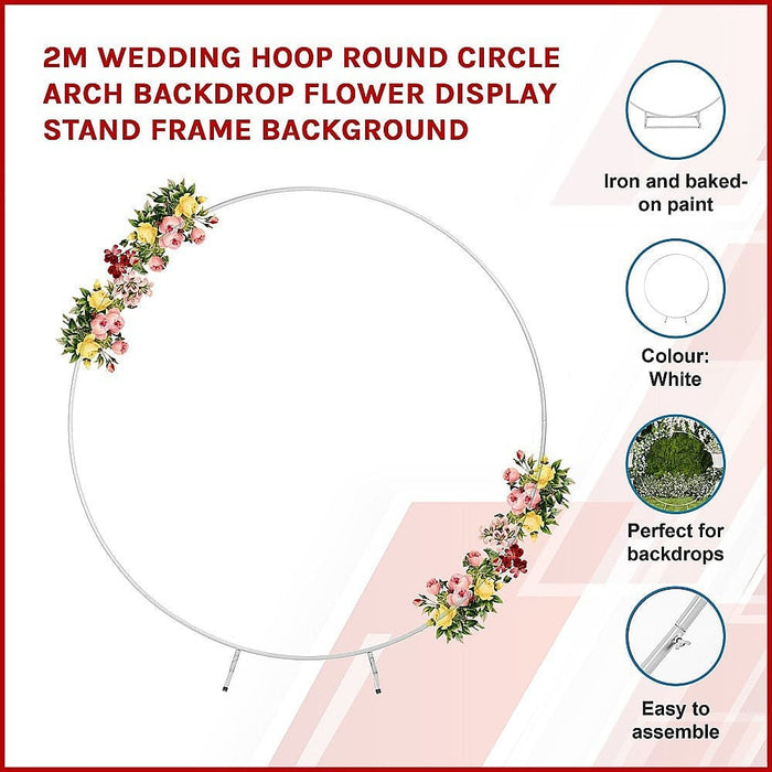 2m Wedding Hoop Round Circle Arch Backdrop Flower Display