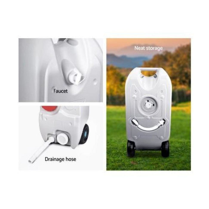 Weisshorn 40l Portable Wheel Water Tank - Grey