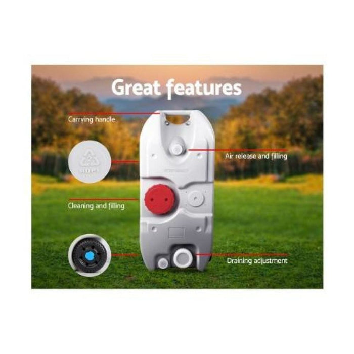 Weisshorn 40l Portable Wheel Water Tank - Grey