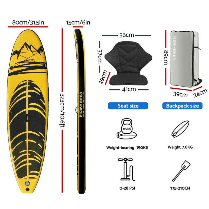 Weisshorn Stand Up Paddle Board Inflatable Kayak Sup
