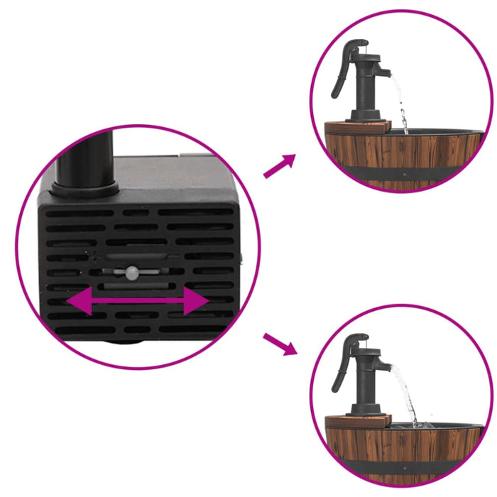 Wheeled Water Fountain with Pump 55x55x80 Cm Solid Wood Fir