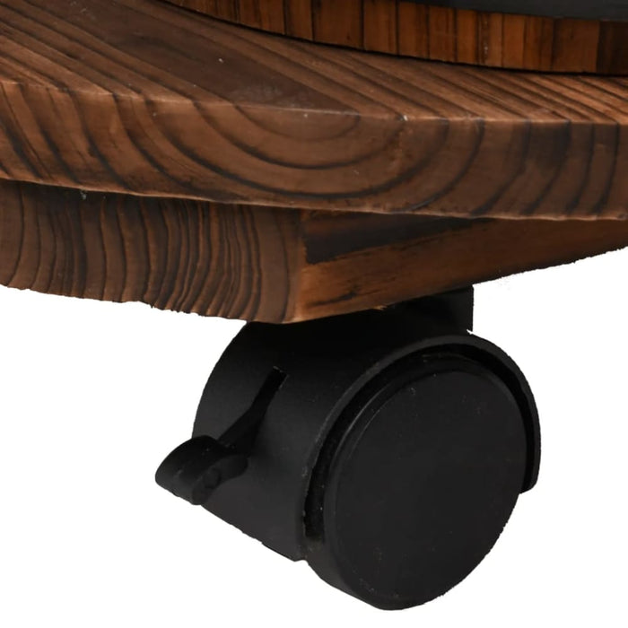 Wheeled Water Fountain with Pump 55x55x80 Cm Solid Wood Fir