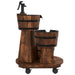 Wheeled Water Fountain With Pump 55x55x80 Cm Solid Wood Fir