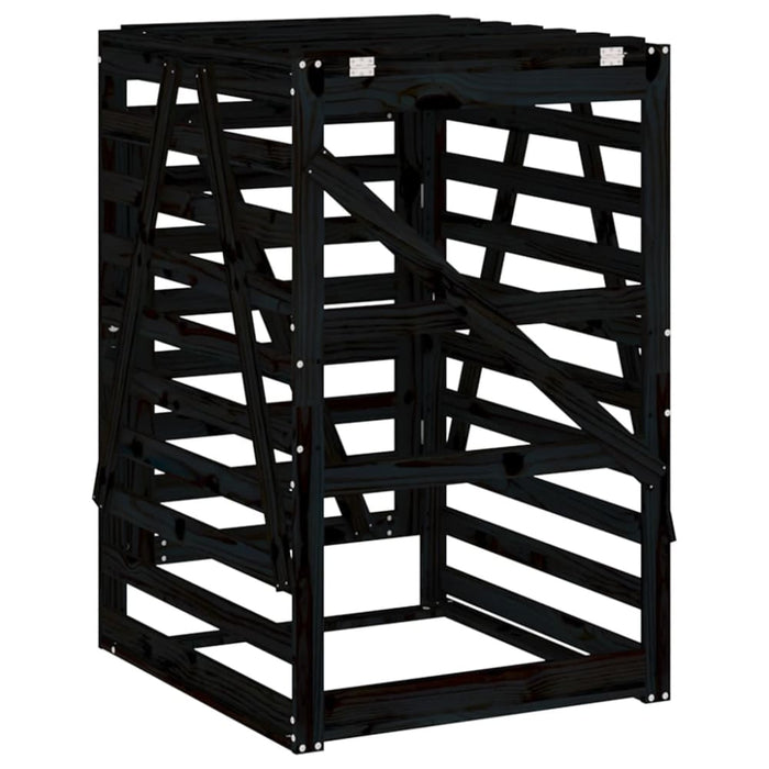 Wheelie Bin Storage Black 84x90x128.5 Cm Solid Wood Pine