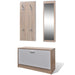 Oak and White 3-in-1 Wooden Shoe Cabinet Set Xaoxal