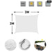 White 420d Waterproof Polyester Square Rectangle Shade Sail