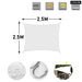 White 420d Waterproof Polyester Square Rectangle Shade Sail