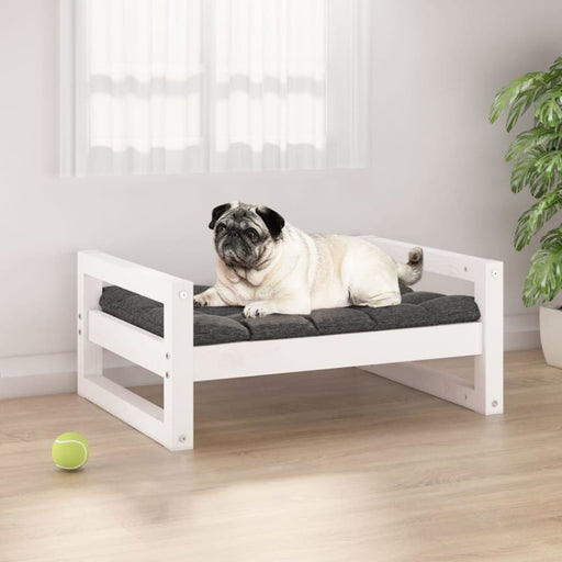 Dog Bed White 65.5x50.5x28 Cm Solid Pine Wood Nxoait
