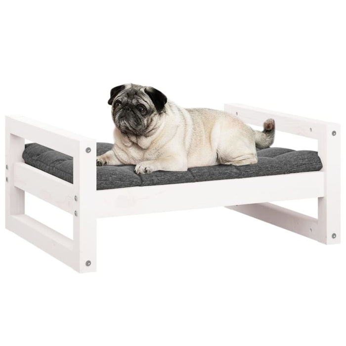 Dog Bed White 65.5x50.5x28 Cm Solid Pine Wood Nxoait
