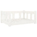 Dog Bed White 65.5x50.5x28 Cm Solid Wood Pine Nxbonn