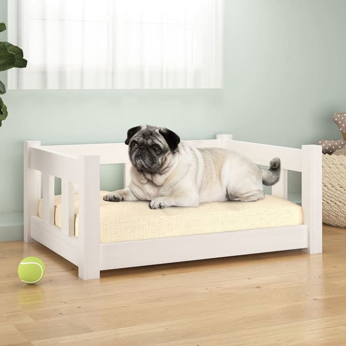 Dog Bed White 65.5x50.5x28 Cm Solid Wood Pine Nxbonn