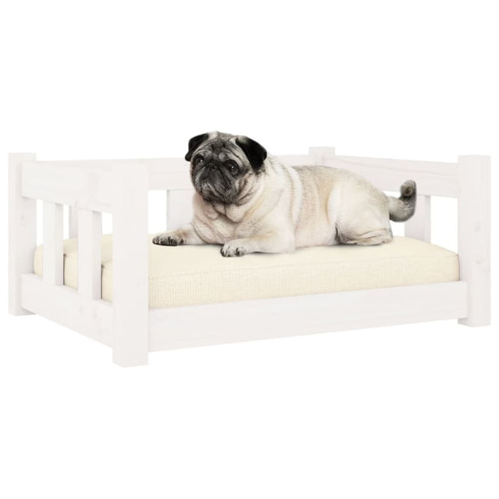 Dog Bed White 65.5x50.5x28 Cm Solid Wood Pine Nxbonn