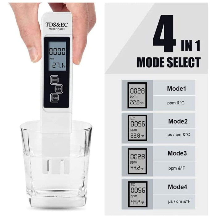 1pc White Digital Water Quality Tester Meter Range 9990