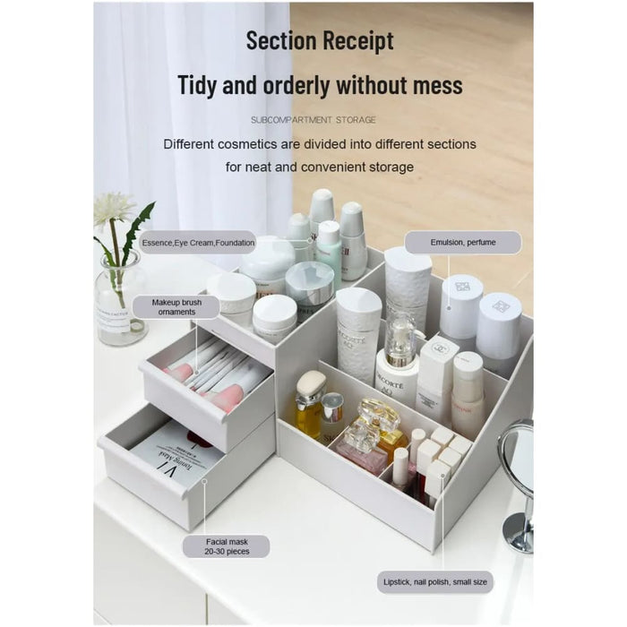 White Drawer Makeup Storage Box Perfect for Dorms