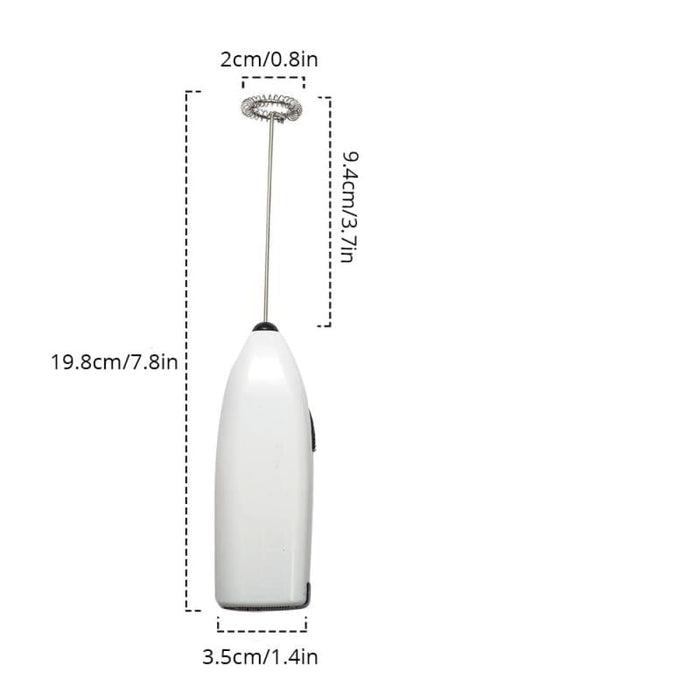 White Electric Egg Beater Milk Frother For Coffee Household