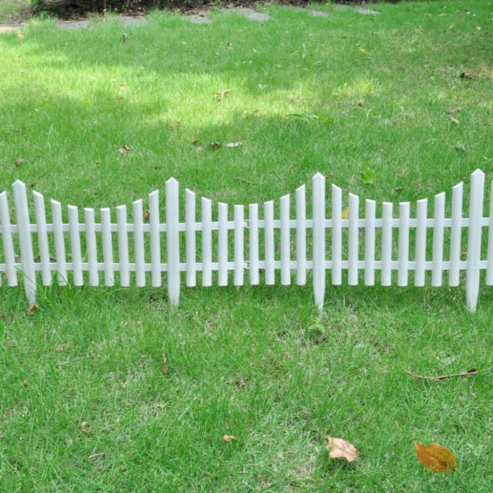 White Lawn Divider 17 Pcs 10 m Aoxxi