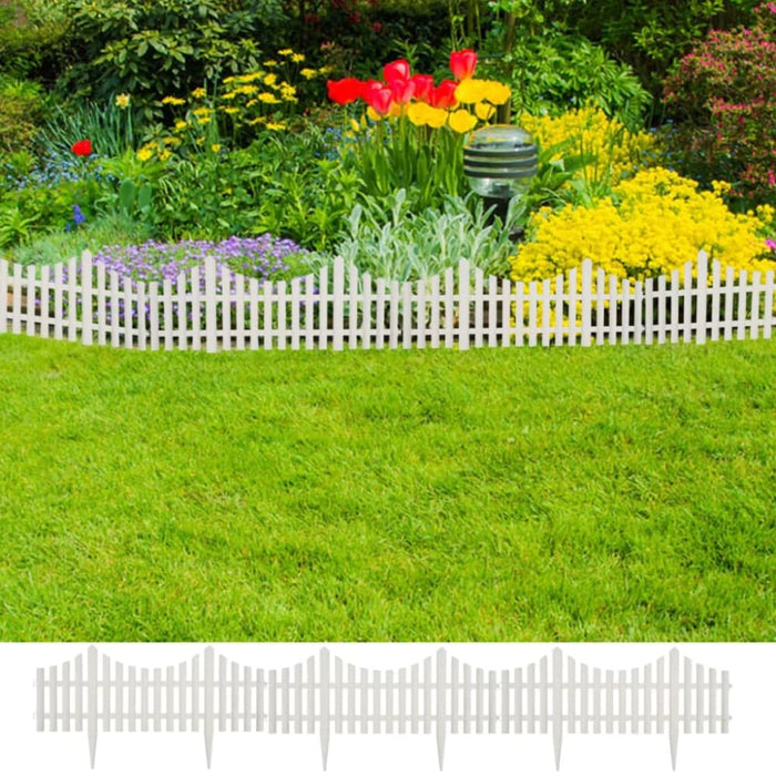White Lawn Divider 17 Pcs 10 m Aoxxi