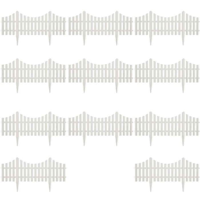 White Lawn Divider 17 Pcs 10 m Aoxxi