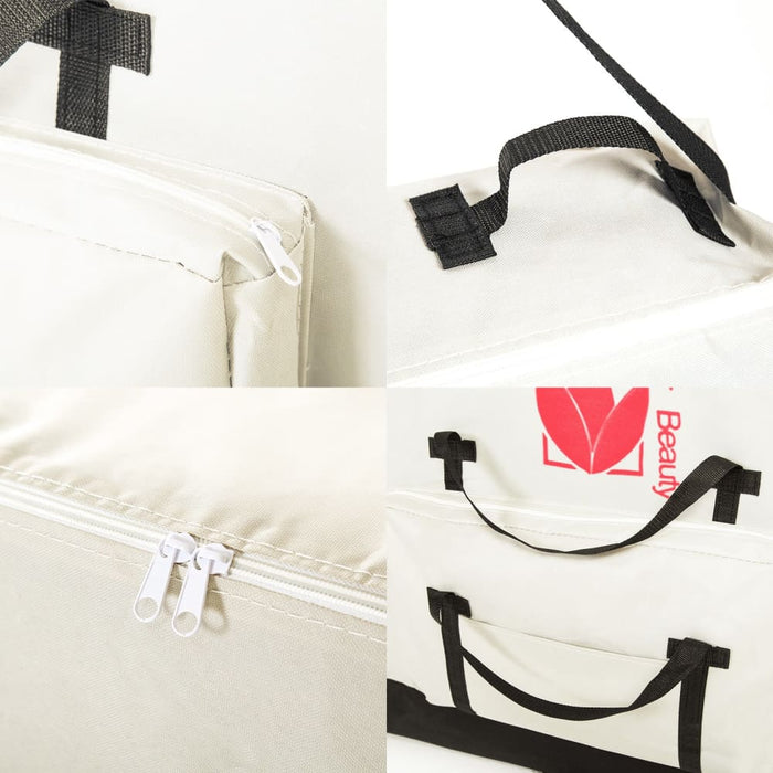 White Massage Table Bed Delux Carry Bag Portable Wheeled