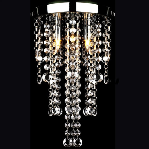 White Metal Ceiling Lamp With Crystal Beads Xaotnx