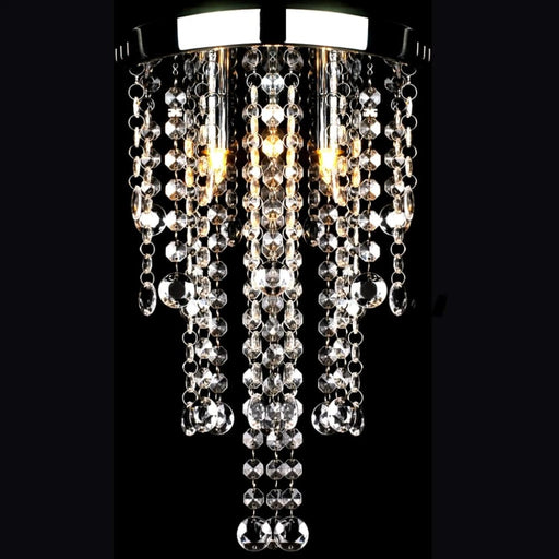 White Metal Ceiling Lamp with Crystal Beads Xaotnx