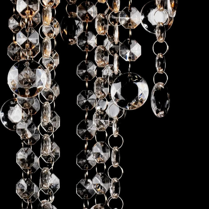 White Metal Ceiling Lamp with Crystal Beads Xaotnx