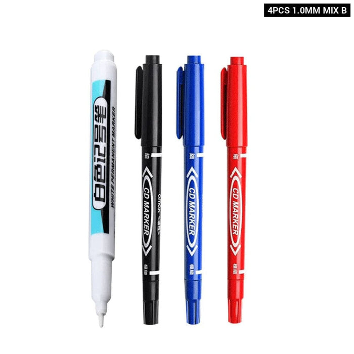 White Permanent Paint Pen Set for Multiple Surfaces 0.7mm