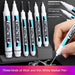 White Permanent Paint Pen Set for Multiple Surfaces 0.7mm