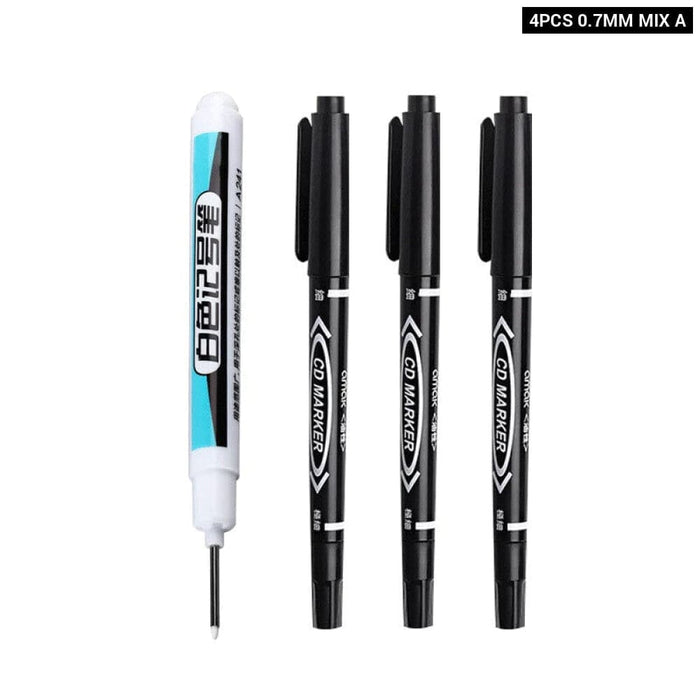 White Permanent Paint Pen Set for Multiple Surfaces 0.7mm