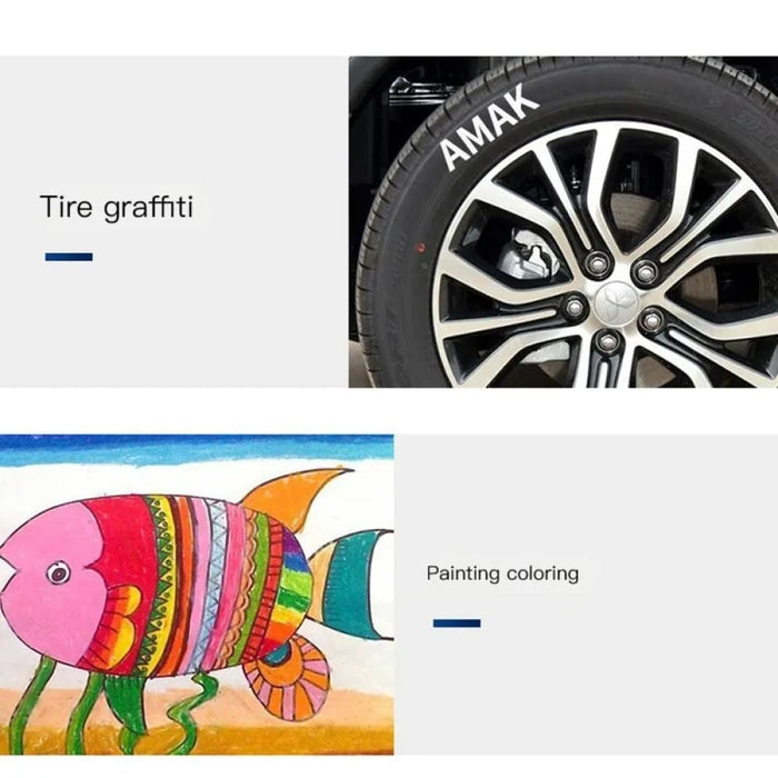 White Permanent Paint Pen Set for Multiple Surfaces 0.7mm