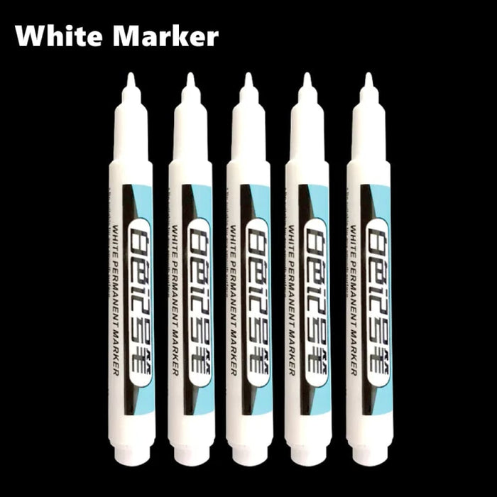White Permanent Paint Pen Set for Multiple Surfaces 0.7mm