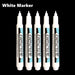 White Permanent Paint Pen Set for Multiple Surfaces 0.7mm