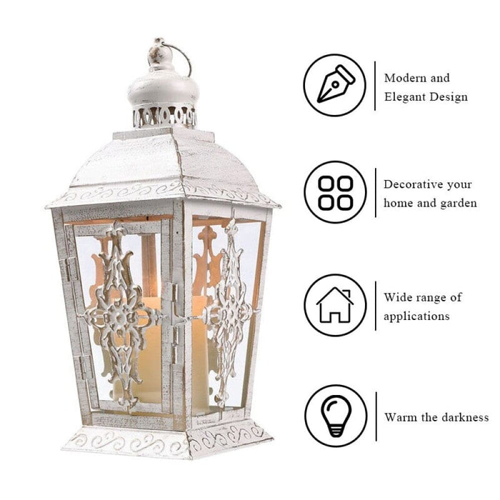 White Retro Candle Holder Decorative Lantern For Weddings