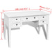 White Writing Desk with 5 Drawers Xaoptt