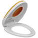 White & Yellow Soft - close Toilet Seat Adults Children