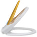 White & Yellow Soft - close Toilet Seat Adults Children