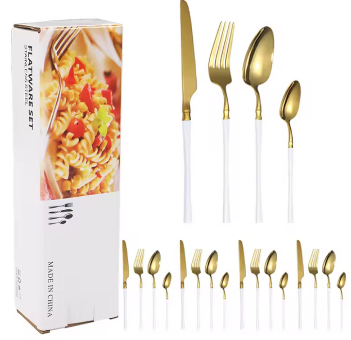 20 Piece Stainless Steel Hotel Tableware Set