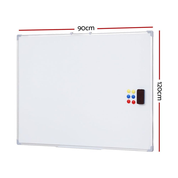 Whiteboard 90x120cm Erase Board Marker Eraser Tray Home