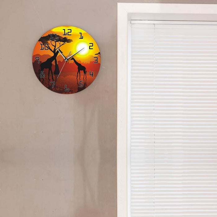 Wildlife Giraffe Wall Art Decorative Clock Serengeti